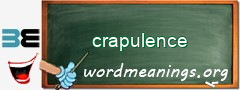 WordMeaning blackboard for crapulence